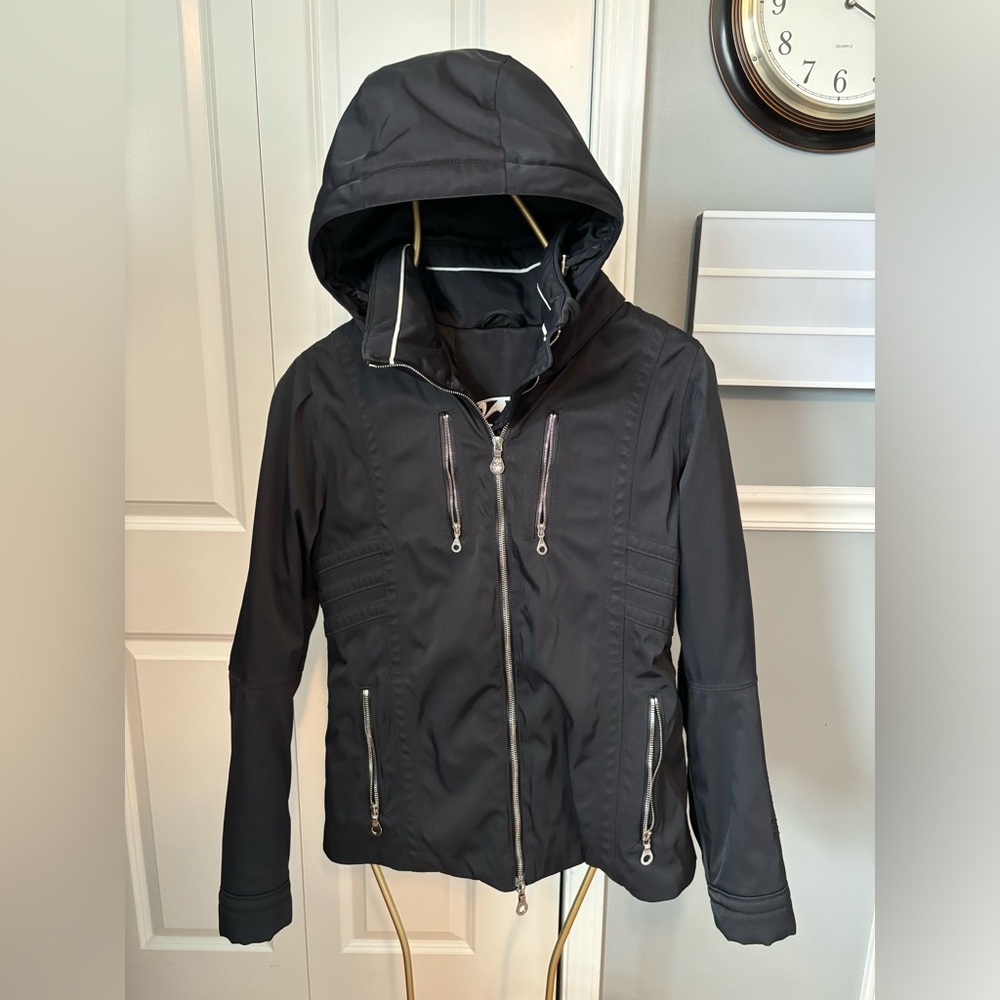 Markers Black Hooded Ski Jacket